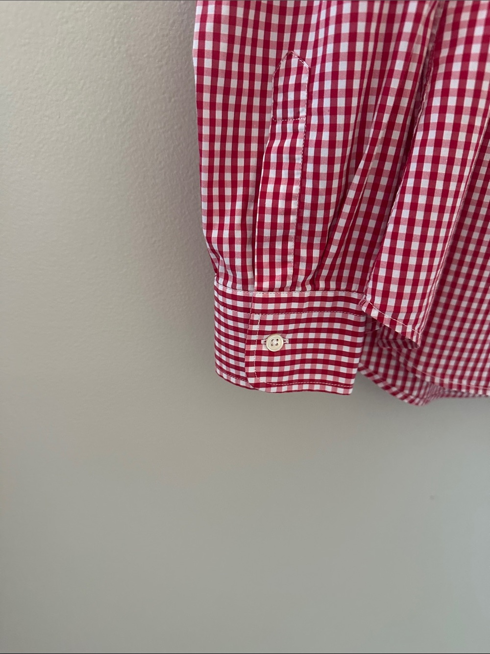 The Shirt by Rochelle Behrens Icon Shirt Long Sleeve Red Check Gingham Sz Large - Picture 6 of 8